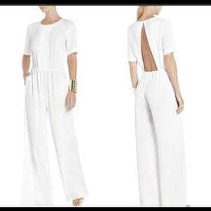 xsmall bcbg maxazria beige jumpsuit